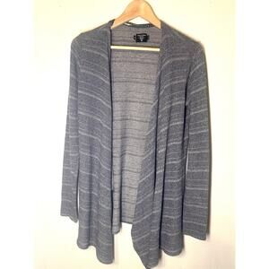 Volcom gray open-front cardigan with a blue-Gray striped pattern size small
